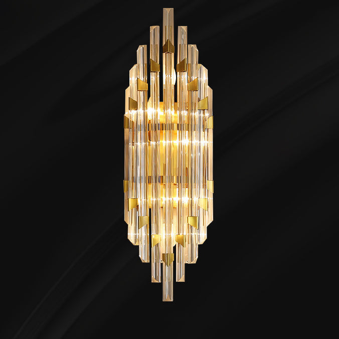 Luxury Stripe Hardware Crystal 2/4 Light Wall Sconce Lamp
