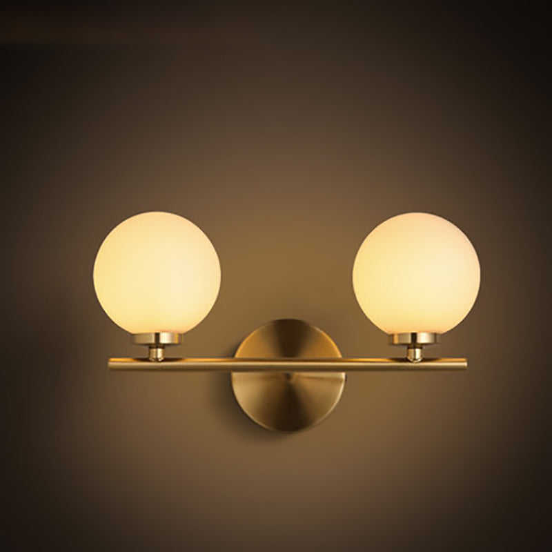 Mid-Century Iron Glass Ball 1/2/3-Light Wall Sconce Lamp