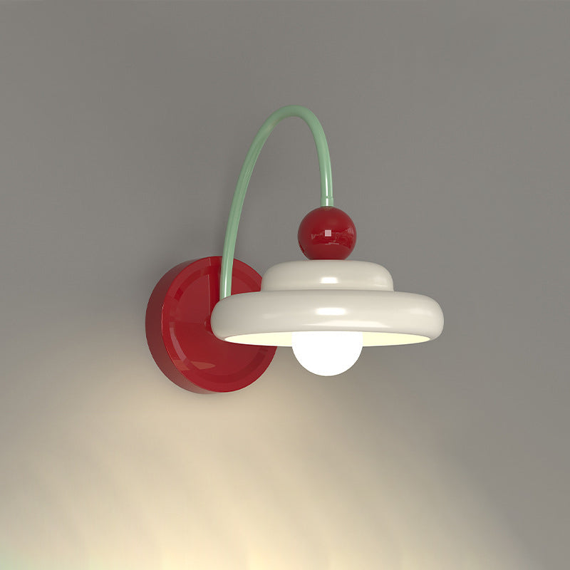 Modern Simplicity Round Iron Metal 1-Light Wall Sconce Lamp