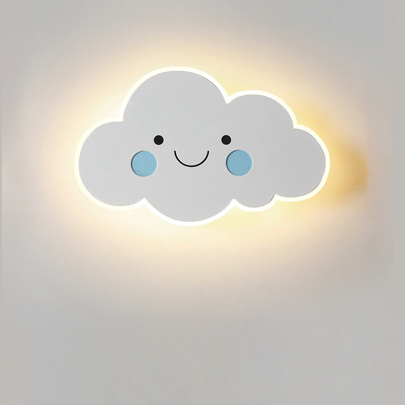 Cartoon Cloud Iron Acrylic Shade LED Kids Wall Sconce Lamp