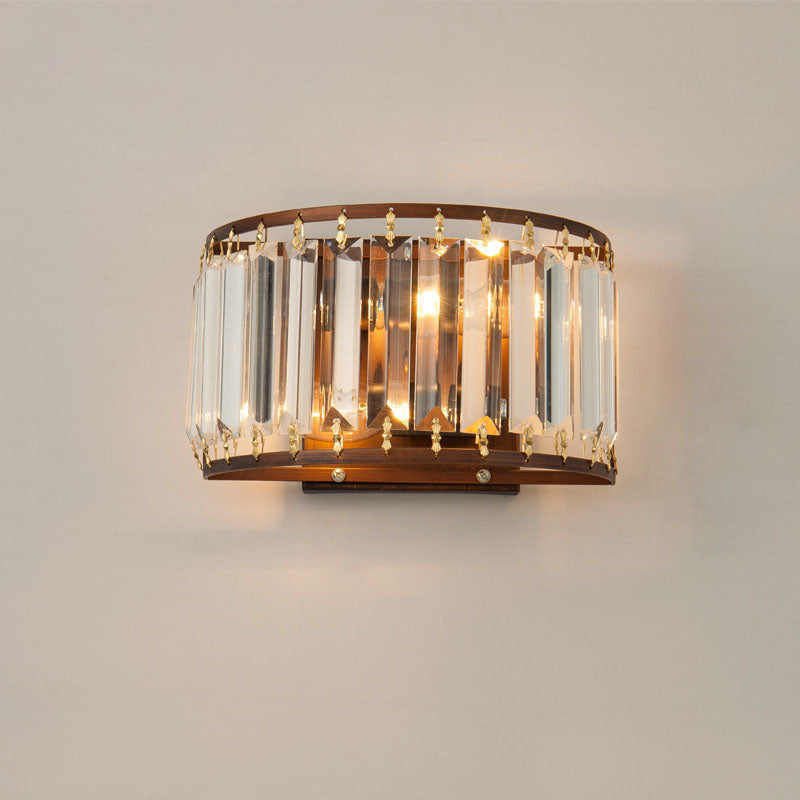 Light Minimalist Iron Crystal 2-Light Wall Sconce Lamp