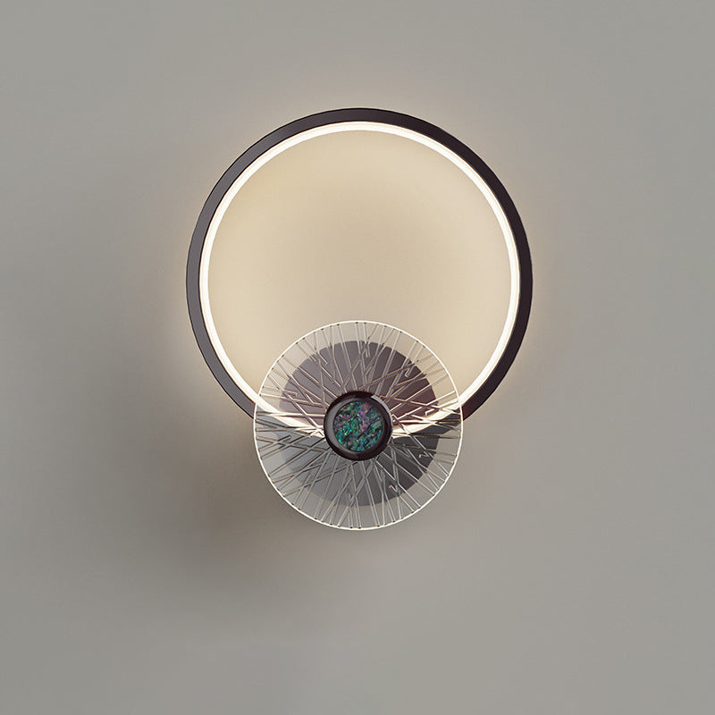 Geometric Semi-circle Acrylic Hardware LED Wall Sconce Lamp