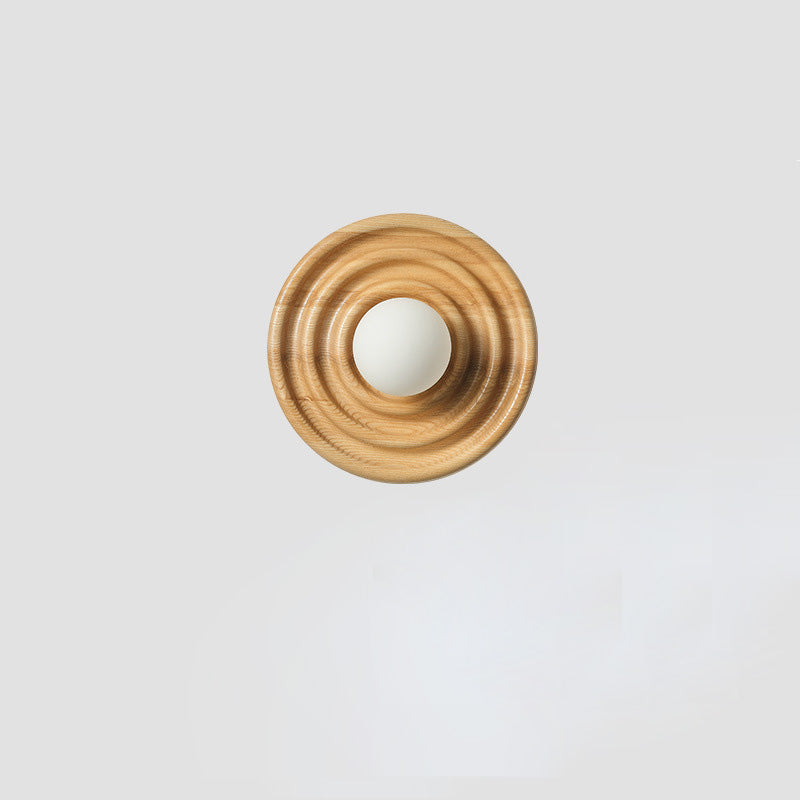 Japanese Ring Glass Ball Shade 1-Light Wall Sconce Lamp