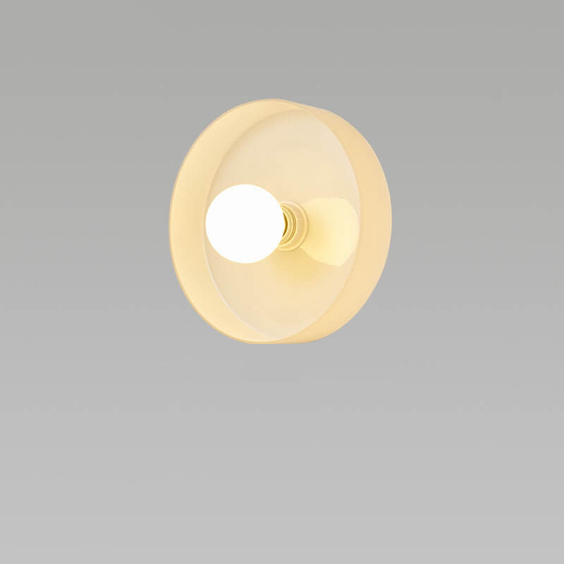 Scandinavian Plate Iron Glass 1-Light Wall Sconce Lamp