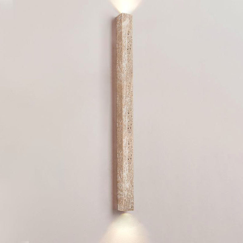 Traditional Japanese Long Strip Yellow Travertine 2-Lights