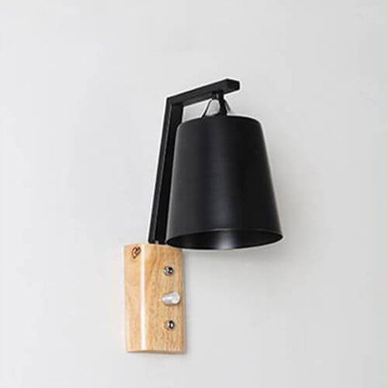 Japanese Iron Glass Lampshade 1-Light Wall Sconce Lamp