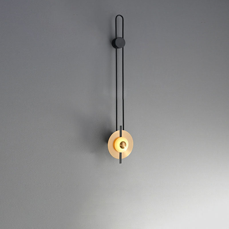 Jade Iron Gold Finish Round Frame LED Wall Sconce Lamp