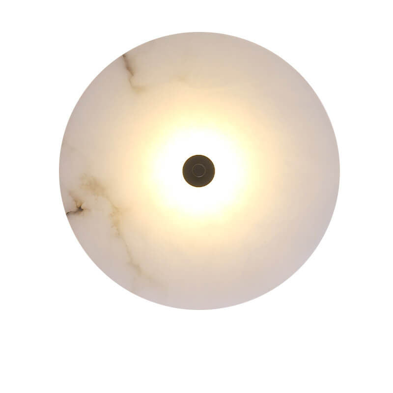 Contemporary Luxury Round Marble Iron LED Wall Sconce Lamp