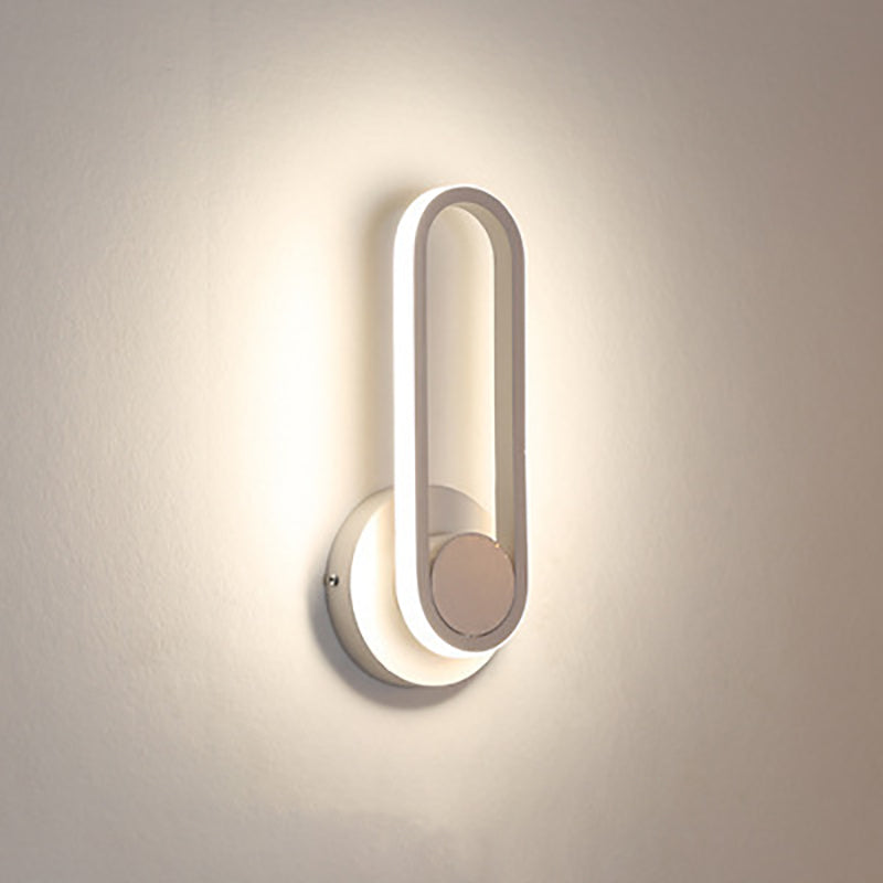 Simplicity Iron Oval Ring Rotatable LED Wall Sconce Lamp