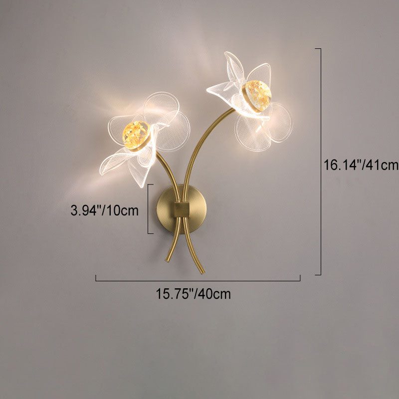 European Lotus Flowers Acrylic LED Wall Sconce Lamp