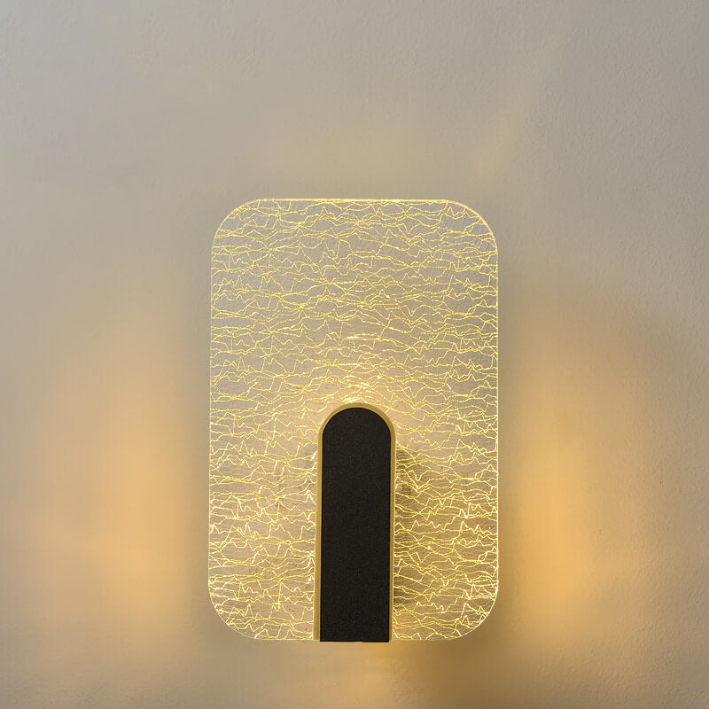 Simplicity Crackle Acrylic Round Shade LED Wall Sconce Lamp