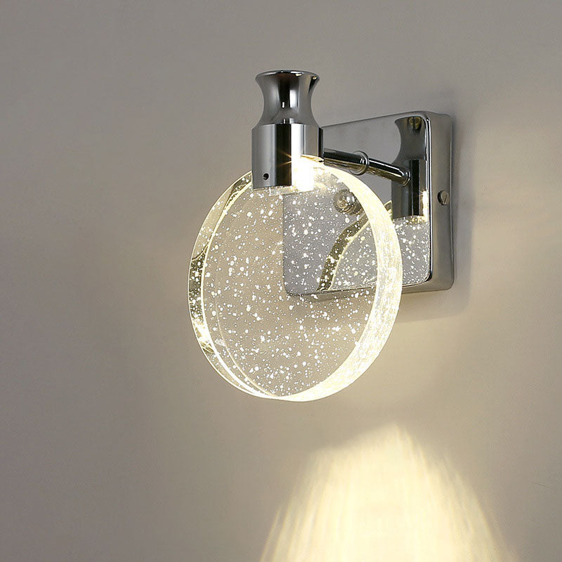 Round Bubble Crystal Aluminum Iron LED Wall Sconce Lamp