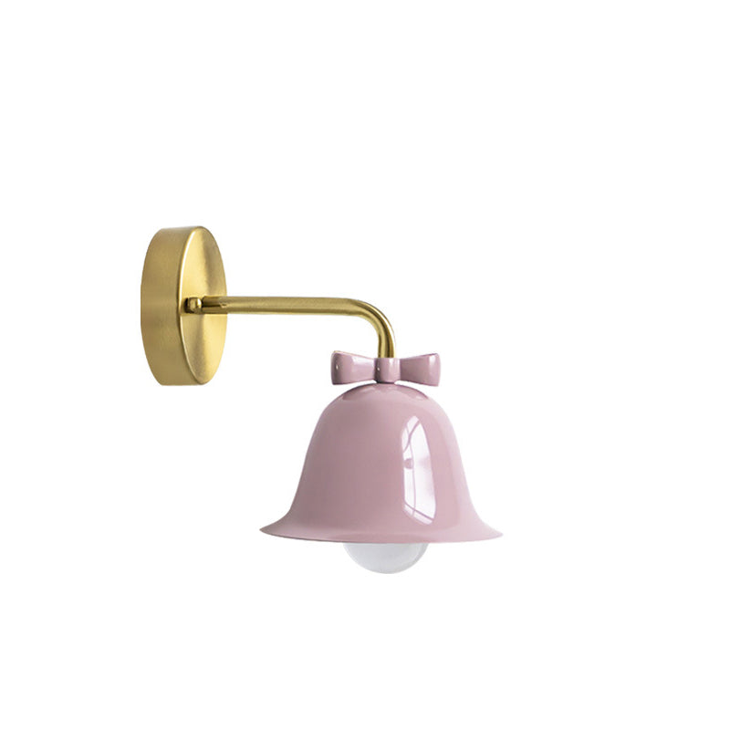 French Bell Butterfly Round Iron 1-Light Wall Sconce Lamp