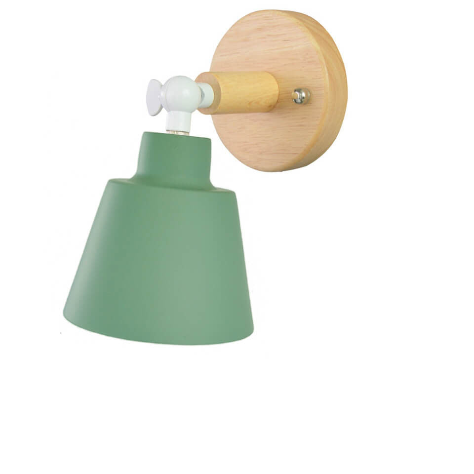 Macaron Solid Color Rotatable Wood 1-Light Wall Sconce Lamp