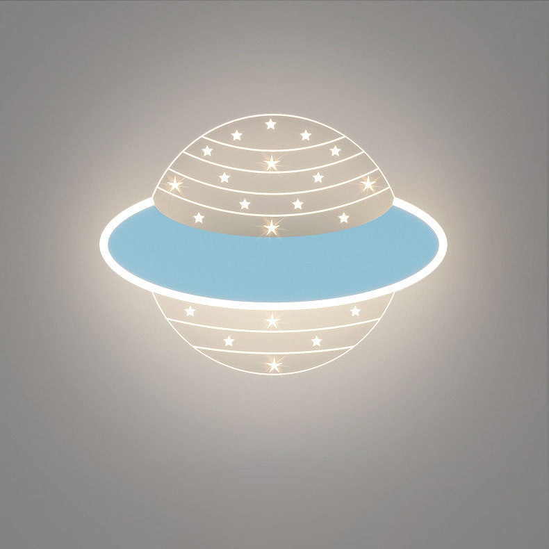 Creative Rabbit Planet Acrylic Iron LED Wall Sconce Lamp