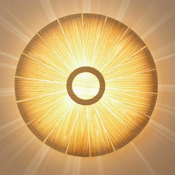 Round Cherry Veneer Oak Veneer 1-Light Wall Sconce Lamp
