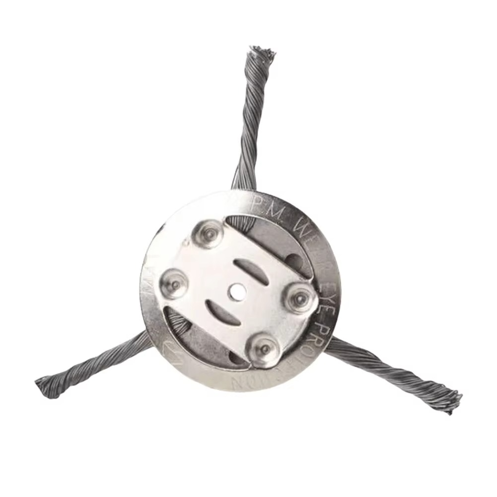 Wire Brush Trimmer Head for Weed & Rust Removal