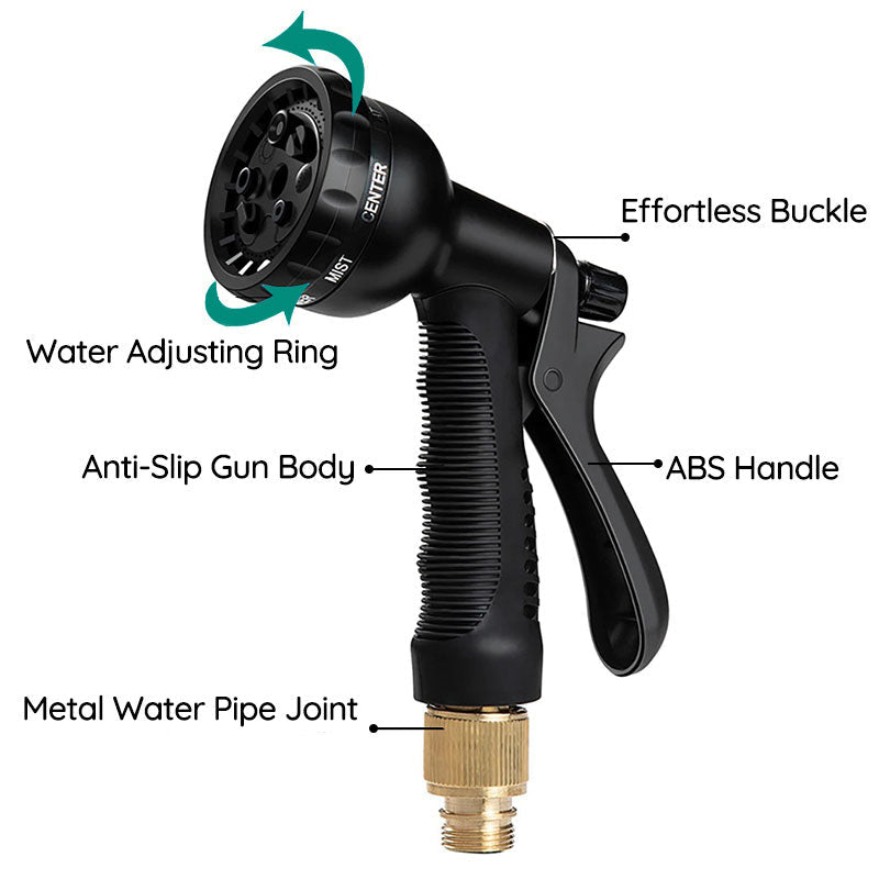 Expandable Garden Hose 100ft with 8 Spray Nozzle