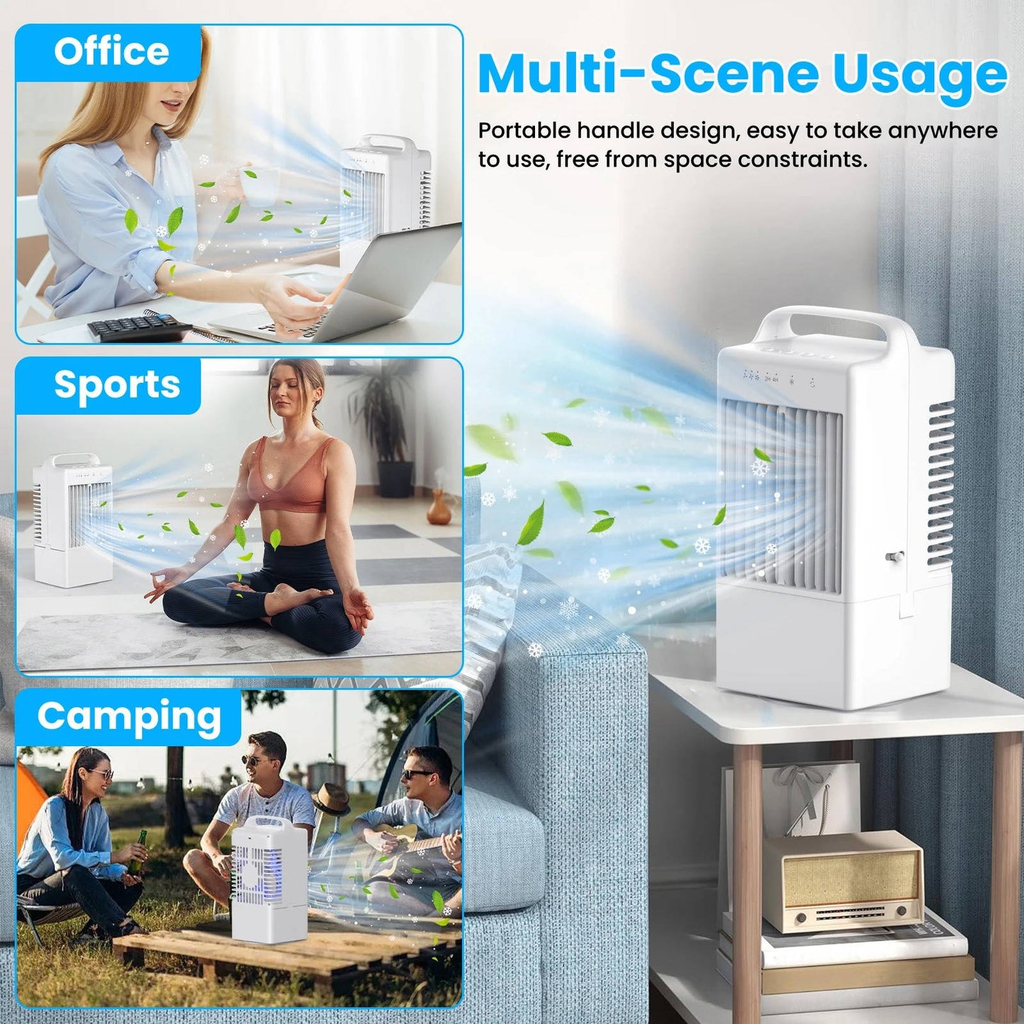 USB Mini Desktop Cooling Fan with Ambient Light