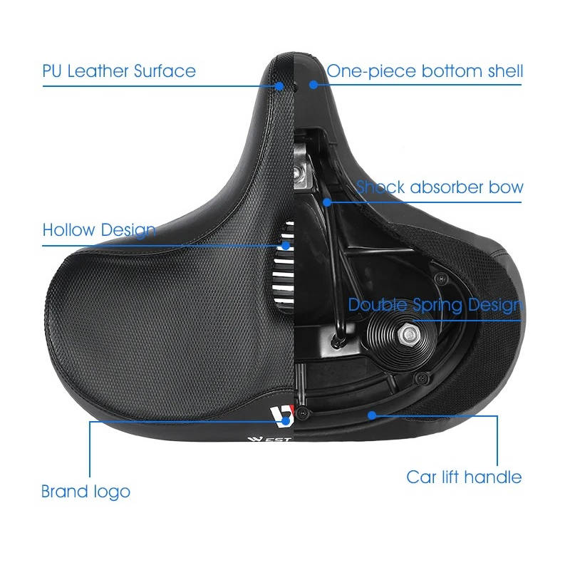 Comfortable Wide Bike Saddle Seat