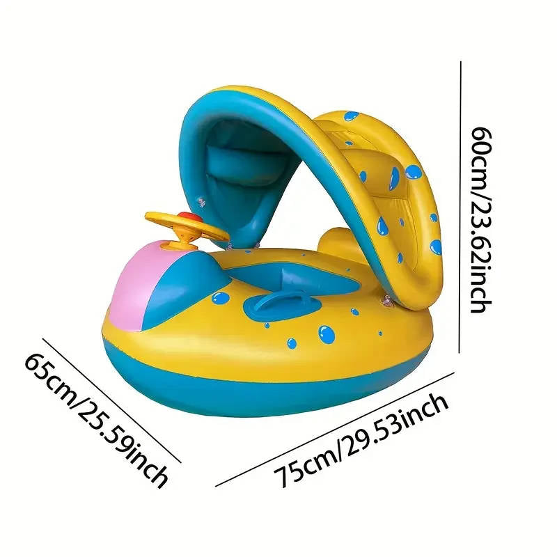 Kids Swim Trainer Pool Float with Sun Shade