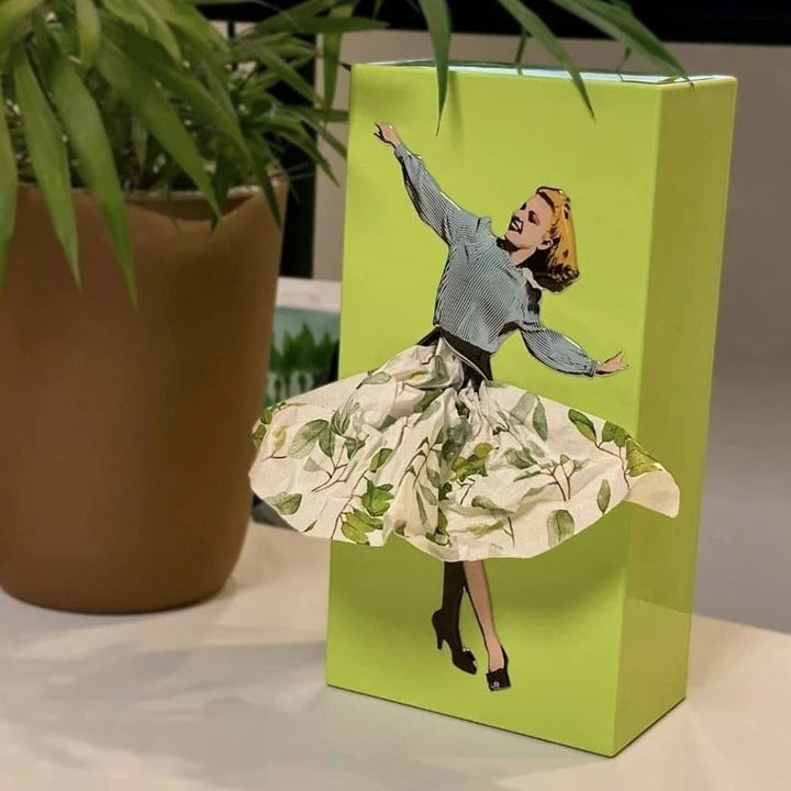 Tissue Box Cover with Motion Skirt & Weighted Base