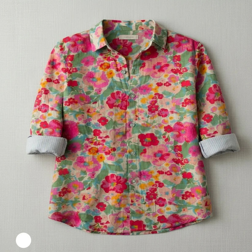 Women's Breathable Cotton Floral Blouse