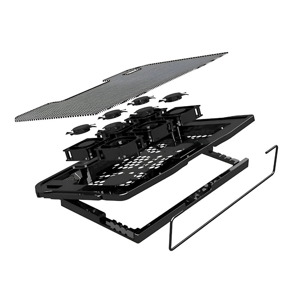 6-Fan Mesh Laptop Cooling Stand with USB Hub