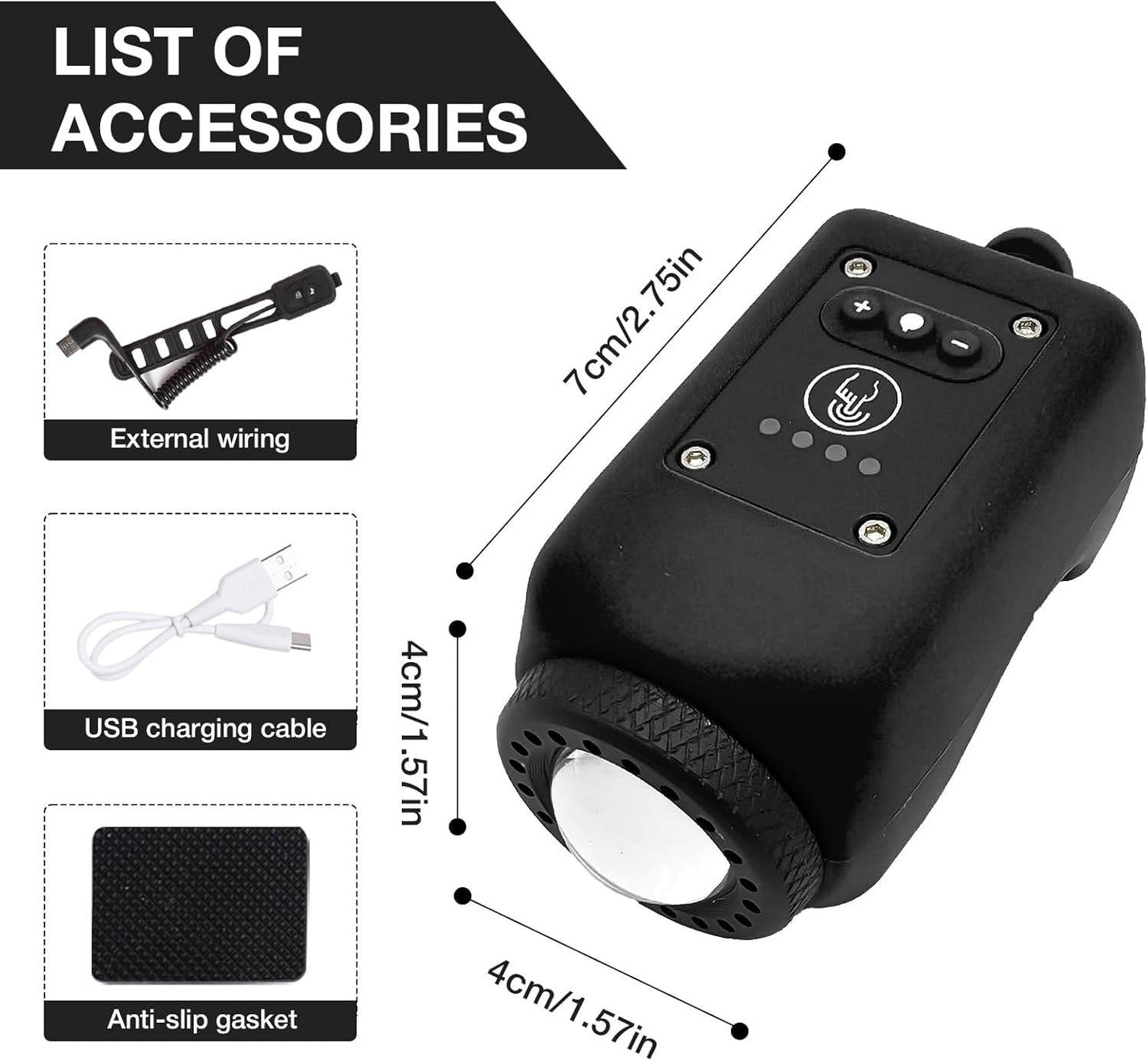 Bike Horn with Bright Floodlight, IPX5 Waterproof