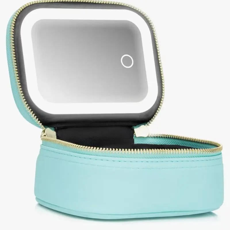 Travel Makeup Bag with LED Mirror