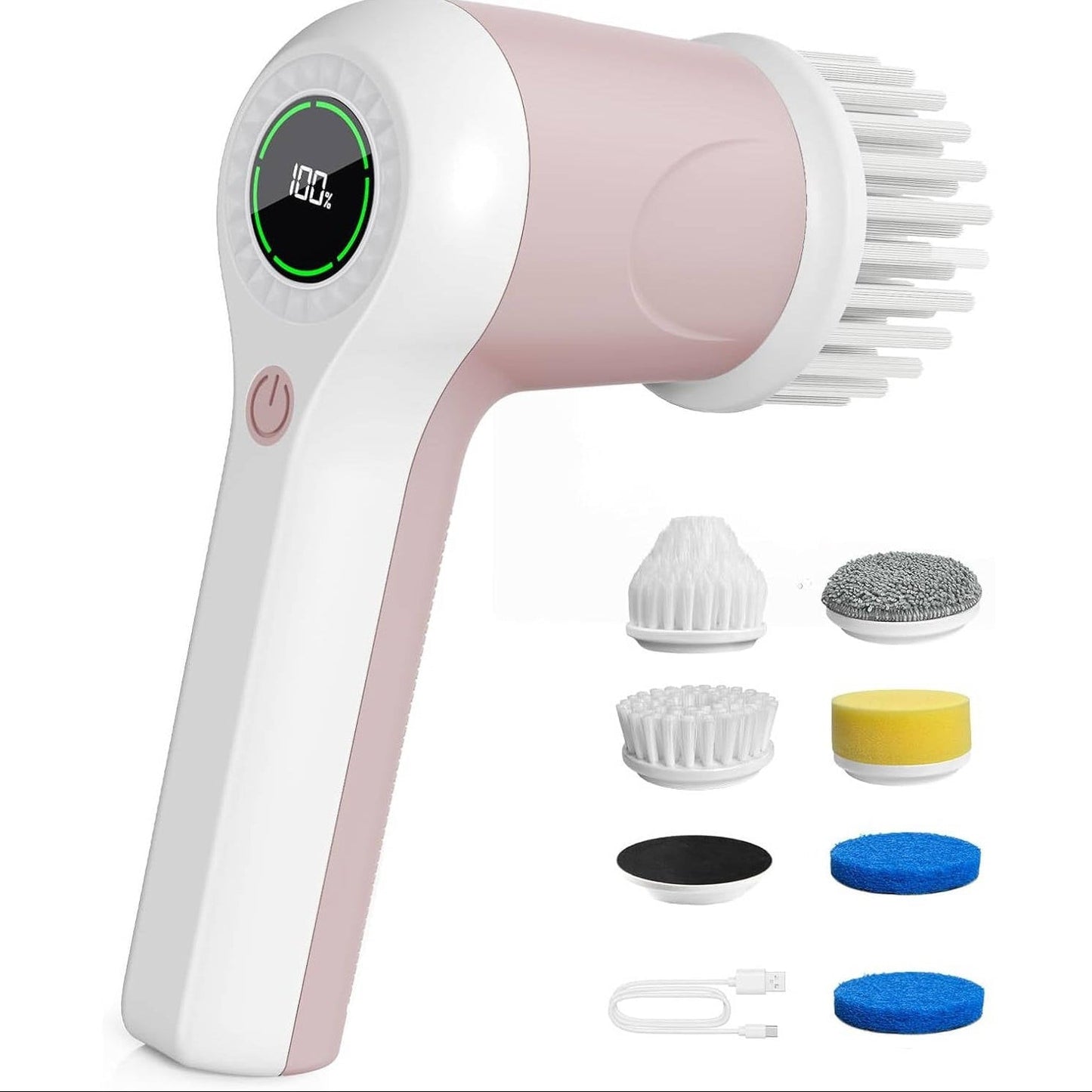Cordless Electric Spin Scrubber, 6 Brush Heads
