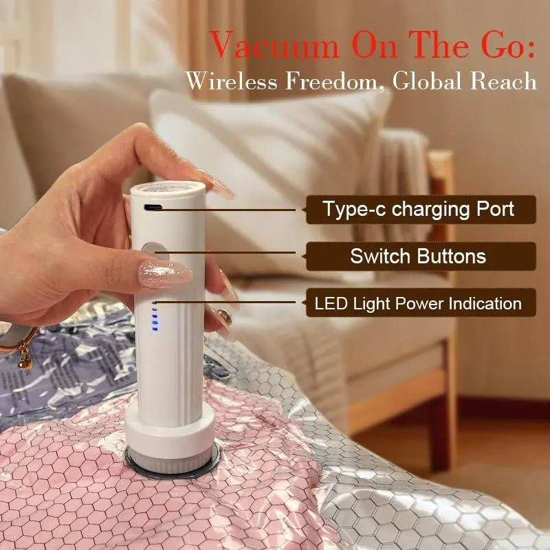 Cordless Travel Vacuum Compression Bag Set