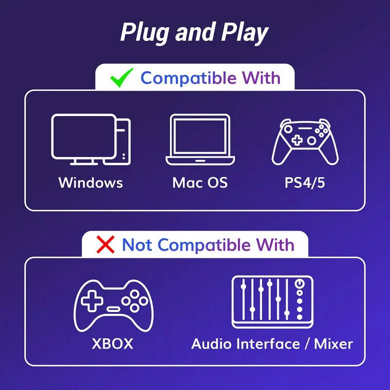 USB Gaming Microphone with RGB for PC & Console