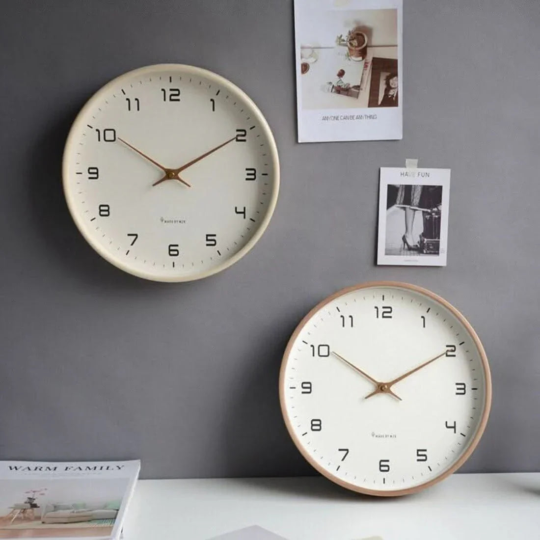 Scandinavian Timber Wall Clock for Modern Homes
