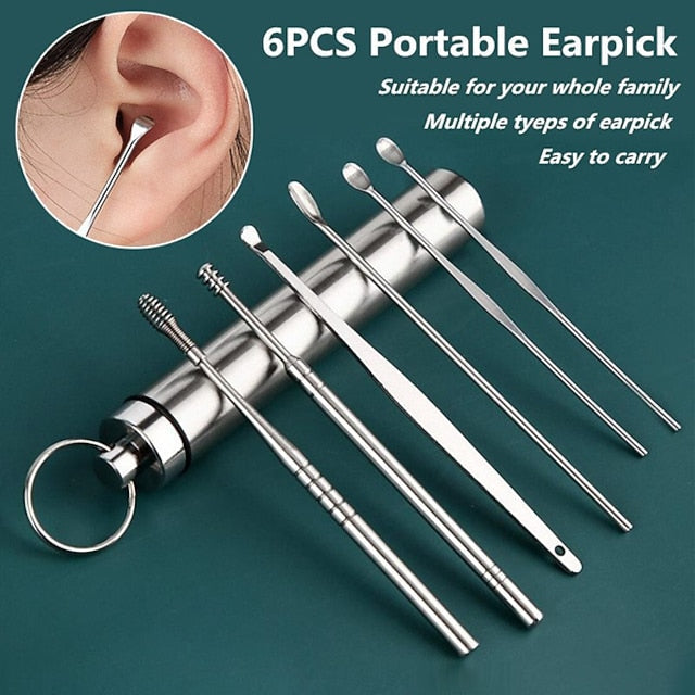 6-in-1 Stainless Steel Ear Pick Cleaning Set