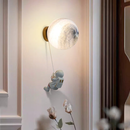 Spherical Round Resin Glass 1-Light Wall Scone Lamp