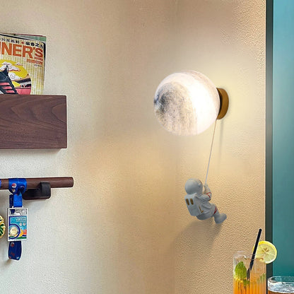 Spherical Round Resin Glass 1-Light Wall Scone Lamp