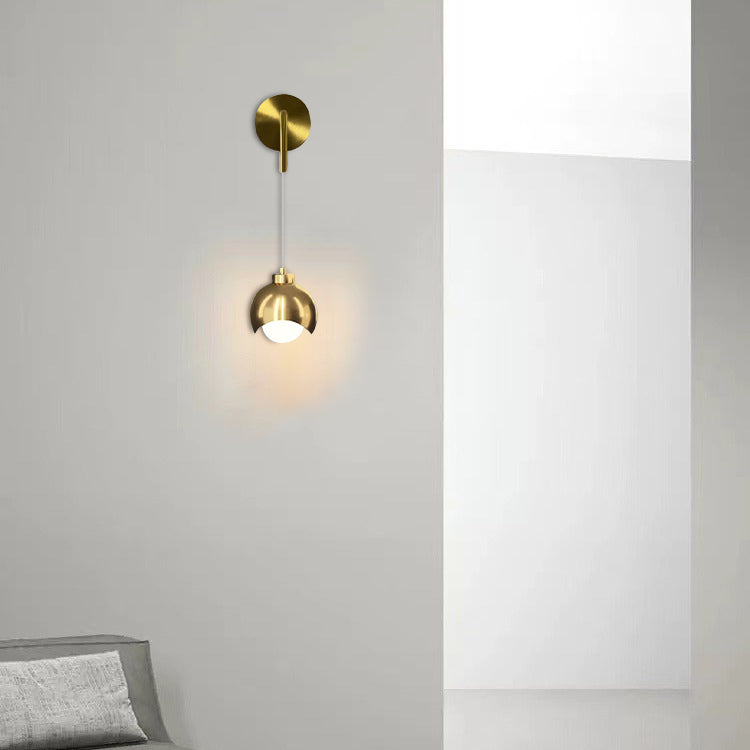 Scandinavian Spherical Glass Iron 1-Light Wall Sconce Lamp