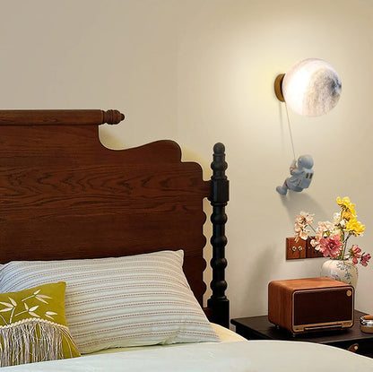 Spherical Round Resin Glass 1-Light Wall Scone Lamp