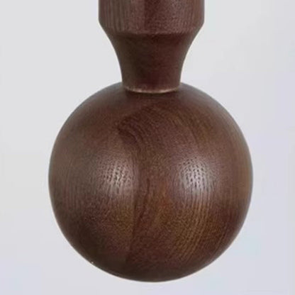 French Glass Ash Wood Hardware 1-Light Wall Sconce Lamp
