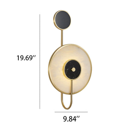 Nordic Marble Wall Clock Design 1-Light Wall Sconce Lamp