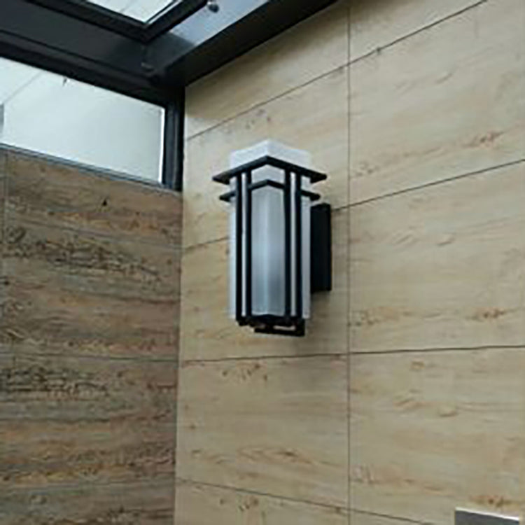 Waterproof Rectangular Alloy Glass 1-Light Wall Sconce Lamp