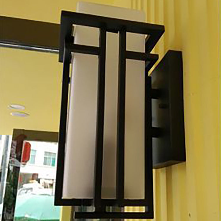 Waterproof Rectangular Alloy Glass 1-Light Wall Sconce Lamp