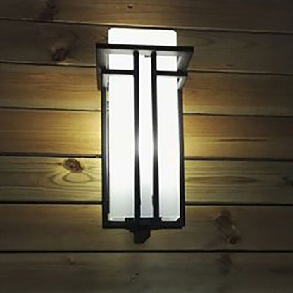 Waterproof Rectangular Alloy Glass 1-Light Wall Sconce Lamp
