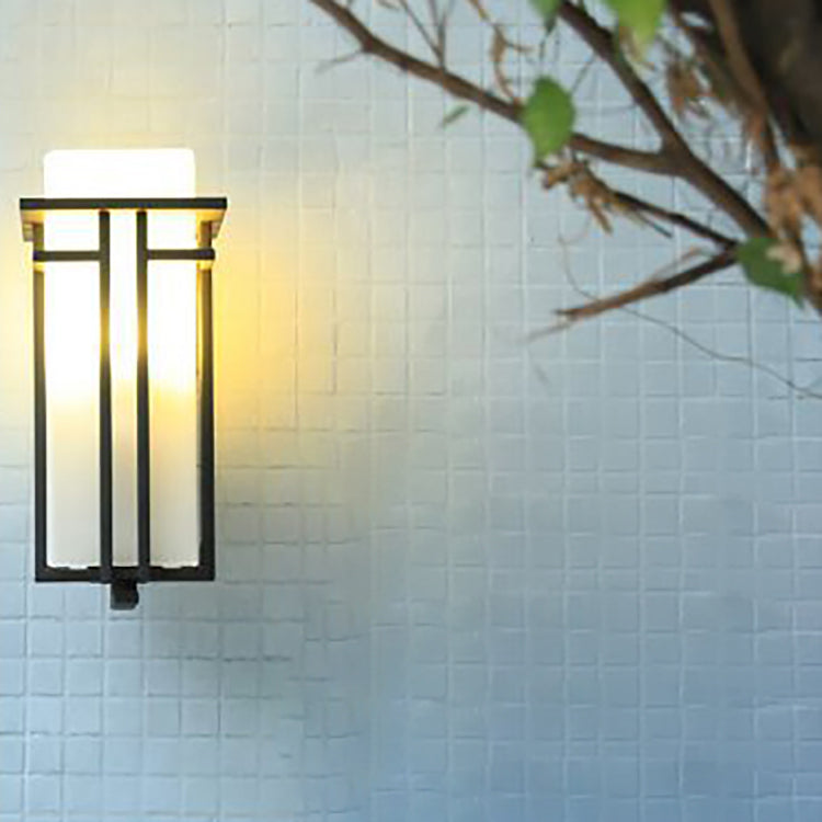 Waterproof Rectangular Alloy Glass 1-Light Wall Sconce Lamp