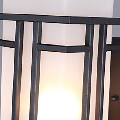 Waterproof Rectangular Alloy Glass 1-Light Wall Sconce Lamp