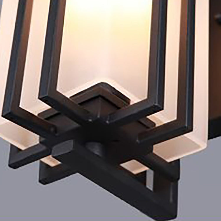 Waterproof Rectangular Alloy Glass 1-Light Wall Sconce Lamp