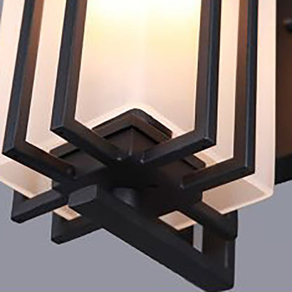 Waterproof Rectangular Alloy Glass 1-Light Wall Sconce Lamp