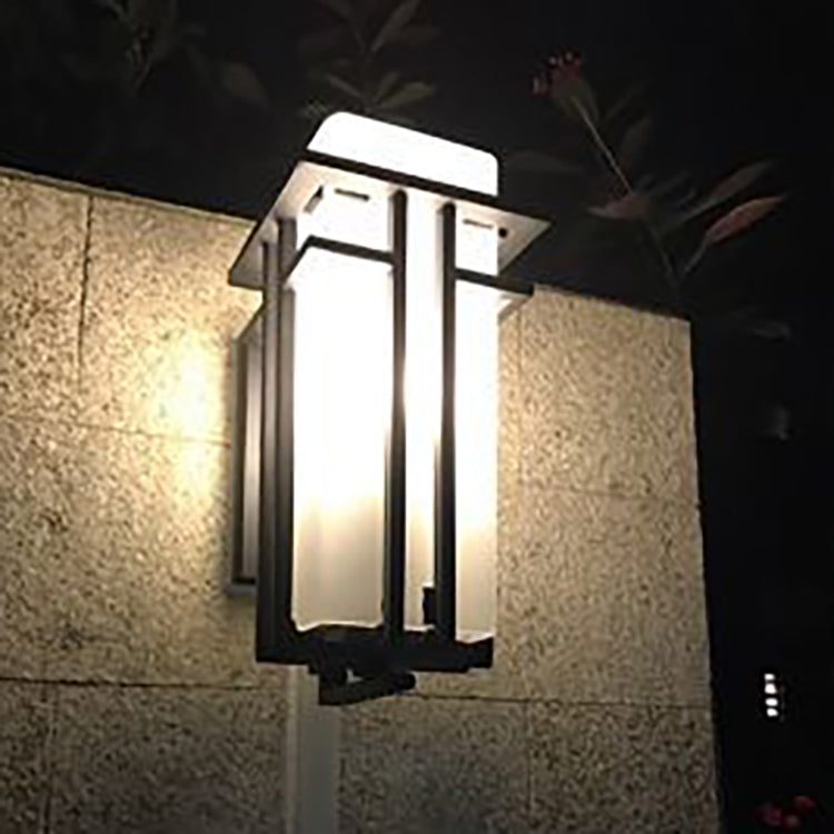 Waterproof Rectangular Alloy Glass 1-Light Wall Sconce Lamp