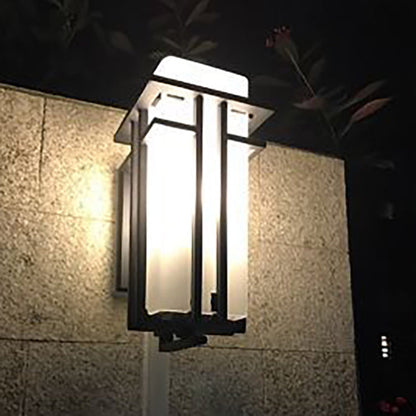Waterproof Rectangular Alloy Glass 1-Light Wall Sconce Lamp